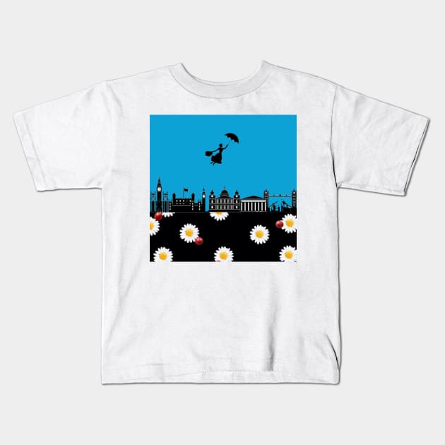 Mary Poppins Kids T-Shirt by ButterfliesT